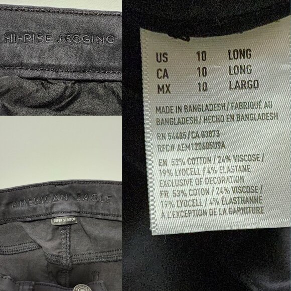 American Eagle Black Wash Stretch Denim High Rise Jeggings - Picture 5 of 5